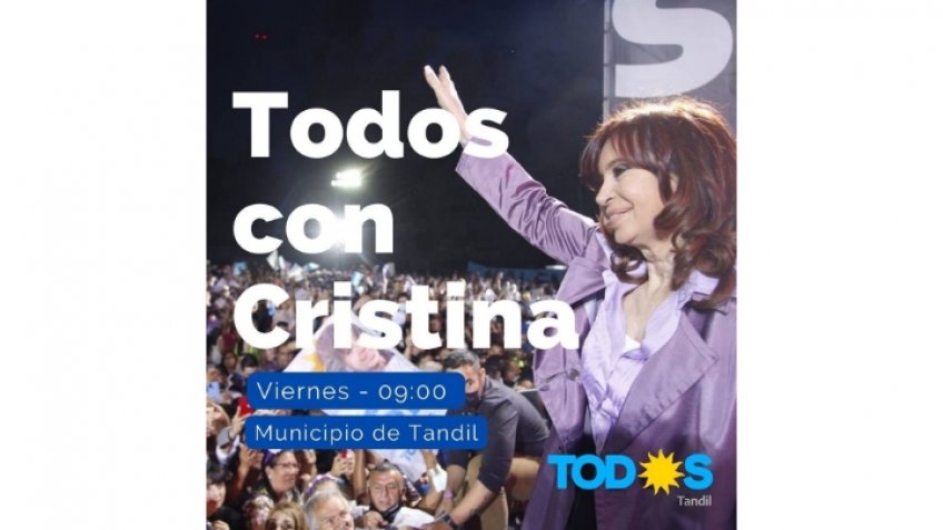 El FDT, PJ y organizaciones de Tandil llaman a concentrarse en repudio al intento de magnicidio a Cristina Fernández de Kirchner